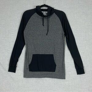 Bluenotes Hooded Long Sleeve Tee Sz Small Two Tone Gray Black